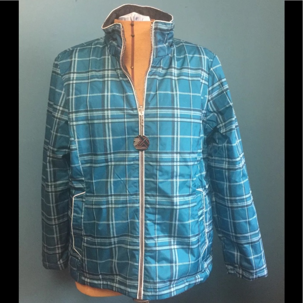 Zeroxposur Jacket Coat Soft Shell All Season Water Wind Resist teal / grey XL